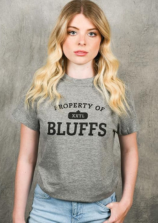 Unisex Classic T-Shirt - Property of Bluffs - Graphite Heather
